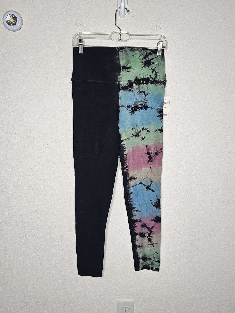 Electric & Rose Anthropologie Tie Dye Colorblock Leggings Black Multi Size Large